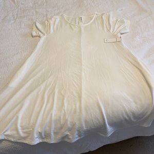 White Soft T-shirt Dress